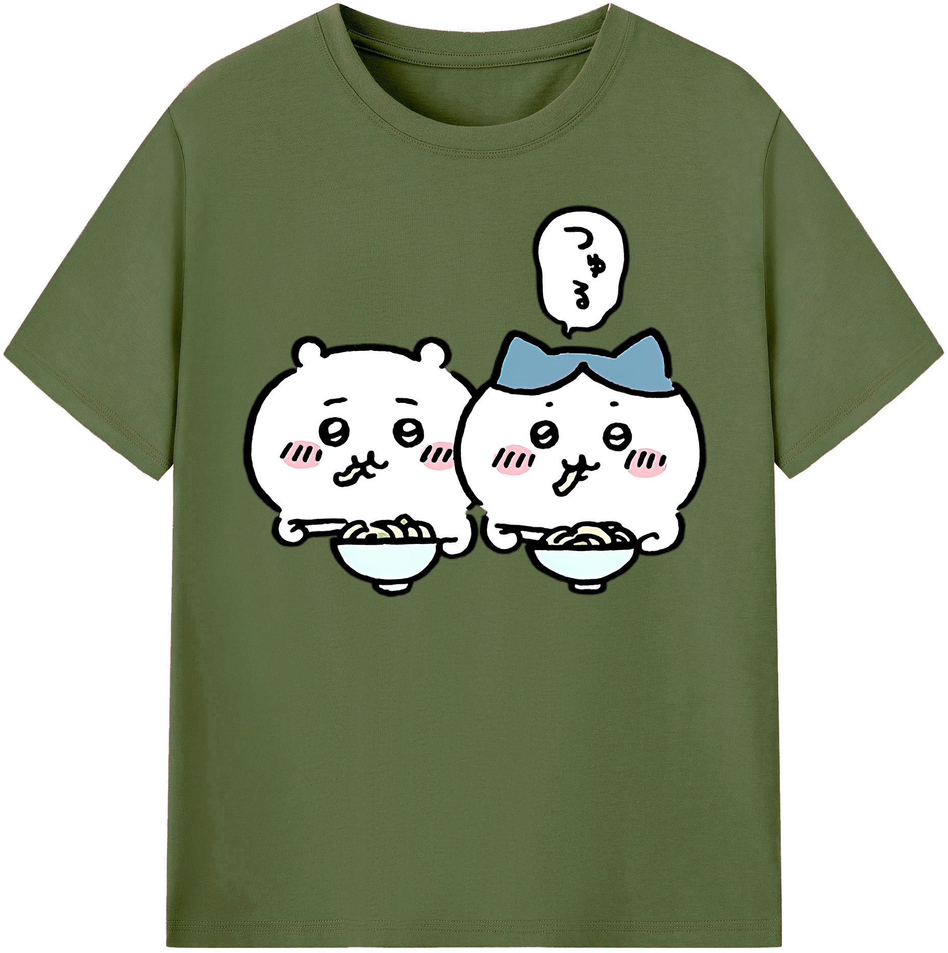 （画像用） ちいかわ ハチワレ Chii-kawa hachiware 綿100％半袖Tシャツ（フロントプリント）